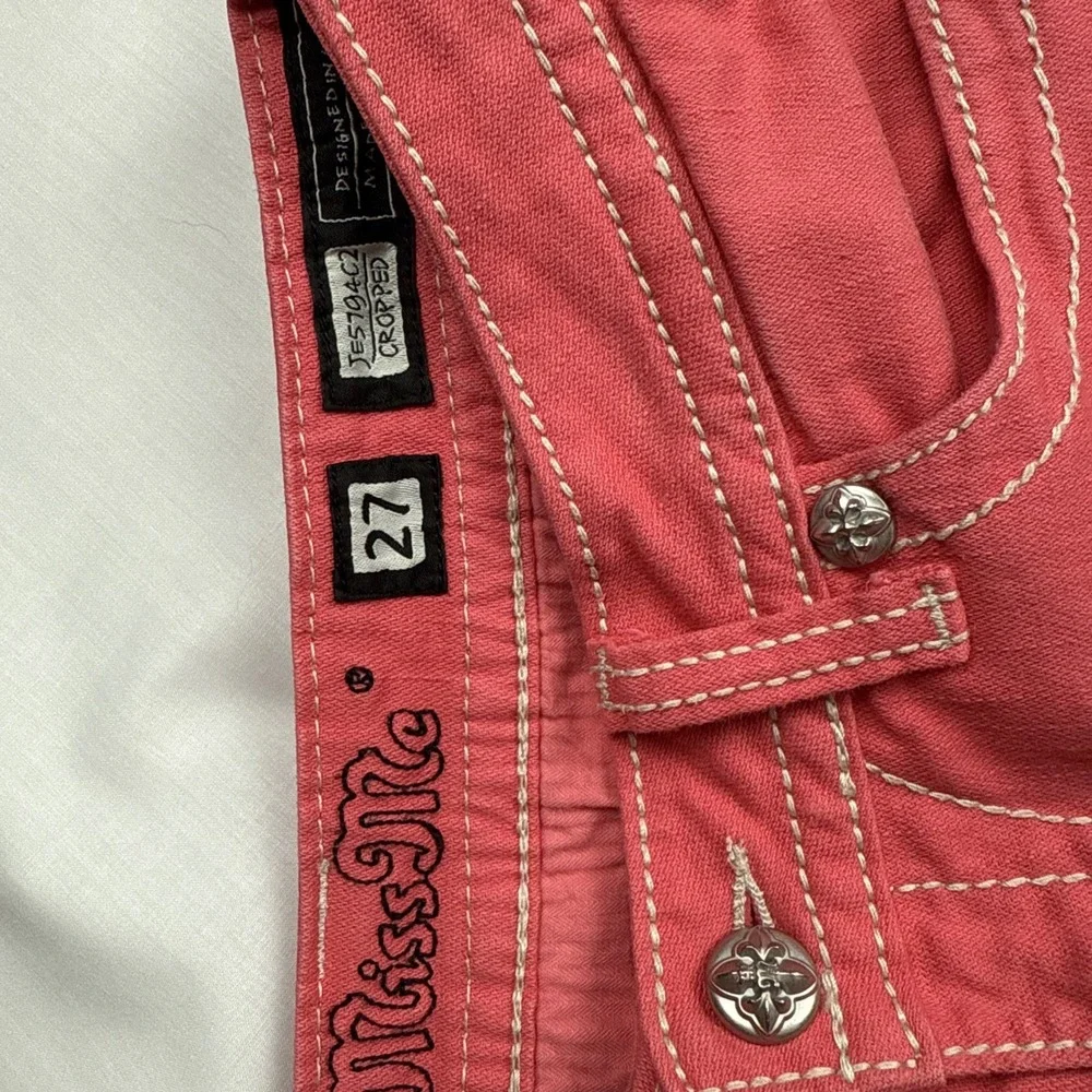 Miss Me Jeans Copped Womens Size 27 Color Melon JE5794C2  Flap Pockets Luxery - Picture 5 of 13